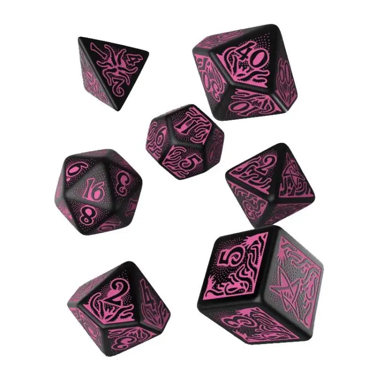 Komplet Kości Q Workshop - Call of Cthulhu 7th Edition Dice Set Black & Magenta