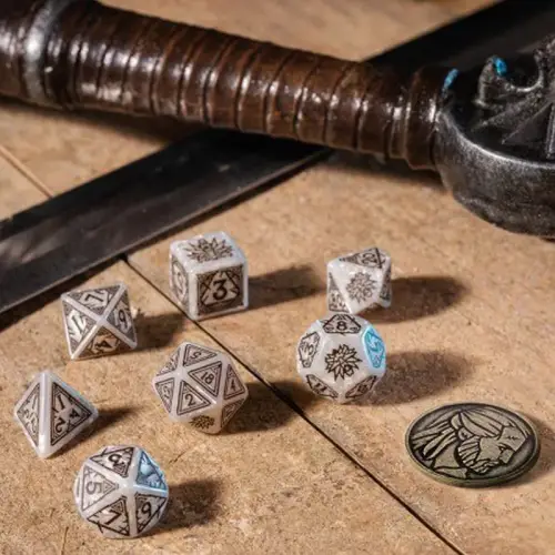 Komplet Kości Q Workshop - The Witcher Dice Set Geralt The White Wolf