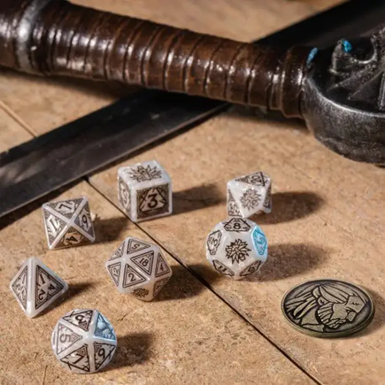 Komplet Kości Q Workshop - The Witcher Dice Set Geralt The White Wolf