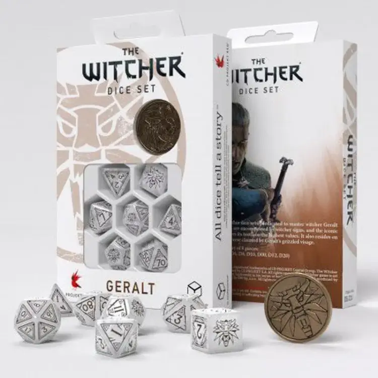 Komplet Kości Q Workshop - The Witcher Dice Set Geralt The White Wolf