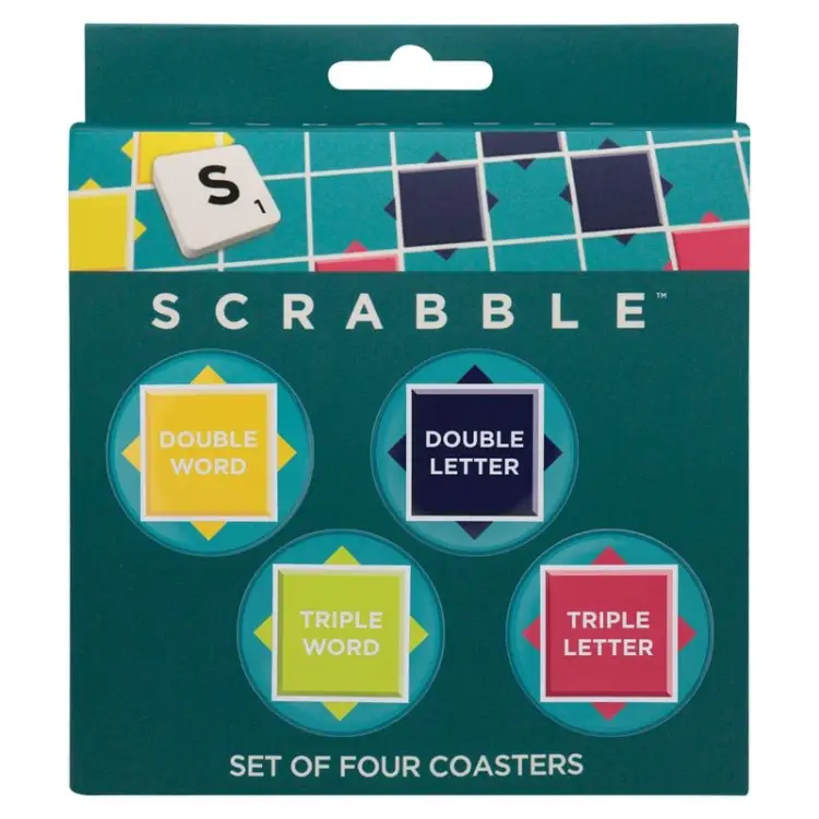 Fanattik - SCRABBLE - 4 Embossed Metal Coasters