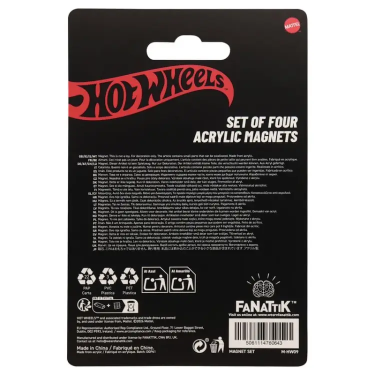 Fanattik - HOT WHEELS - Location - Set of 4 magnets