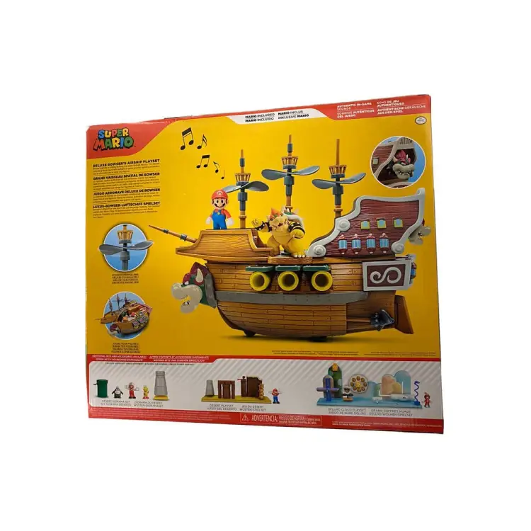 Super Mario, zestaw z figurkami Statek - Nintendo Super Bowser's Airship Deluxe