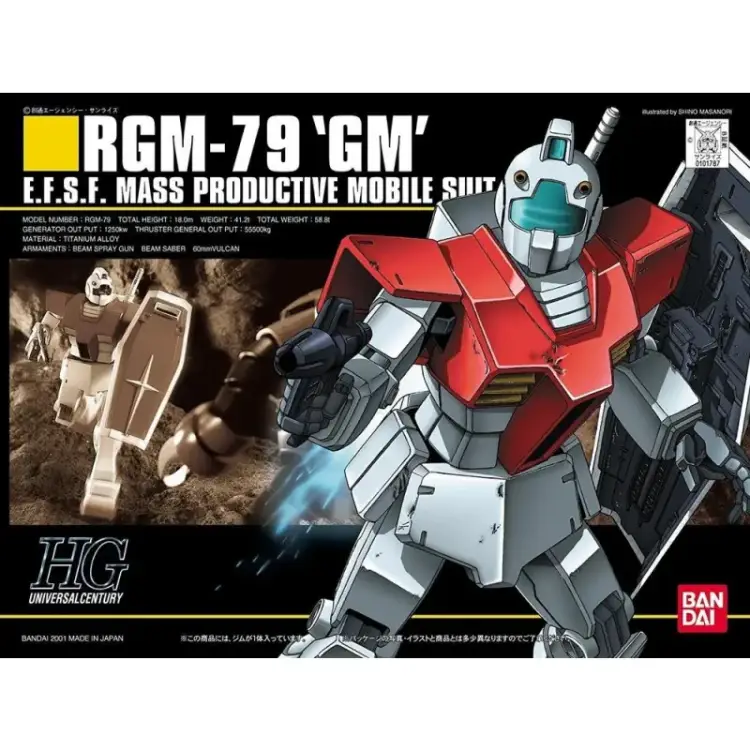 Model Figurki Gundam - High Grade Gunpla: RGM-79 GM 1/144 Model Kit