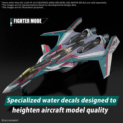 Bandai Model Kit - MACROSS - HG 1/100 VF-31S Siegfried Water Decals - Model Kit