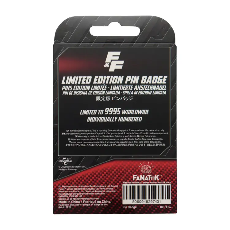 Fanattik Fast & Furious - Familia License Plate - Pins Limited Edition