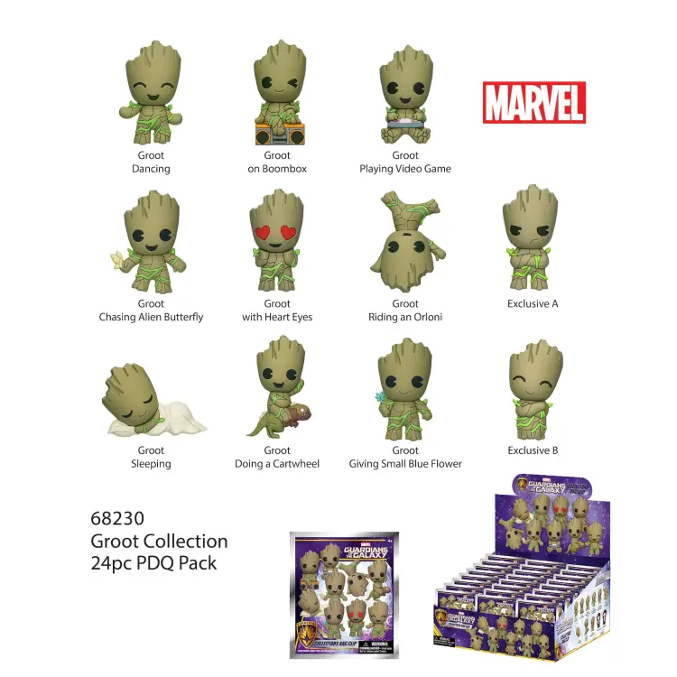 Monogram - GROOT - Series 1 - 3D Foam Bag Clip (Display 24 Pcs)