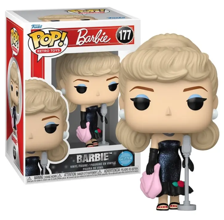 Funko - BARBIE - POP Retro Toys N° 117 -Barbie Solo in the Spotlight (Glitter)