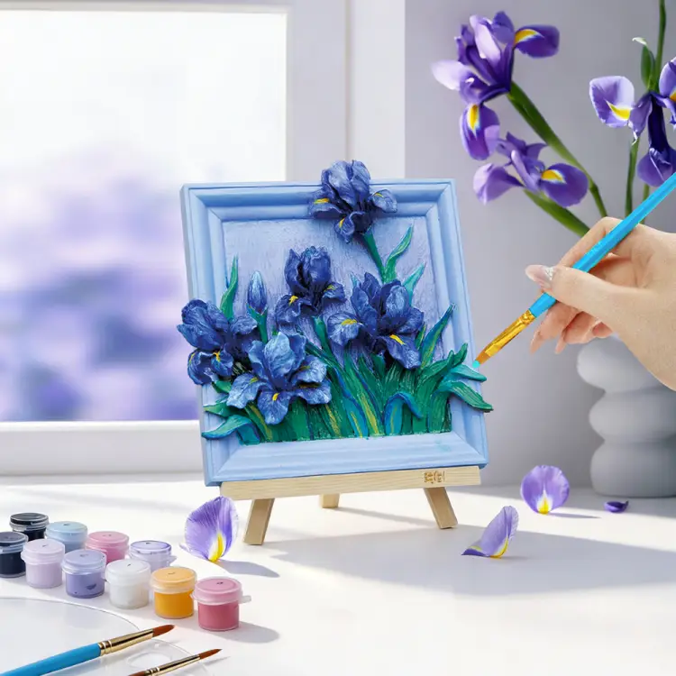 Madness - MAGNET DIY - Lilac Irises - Resin DIY 3D Painting Magnet