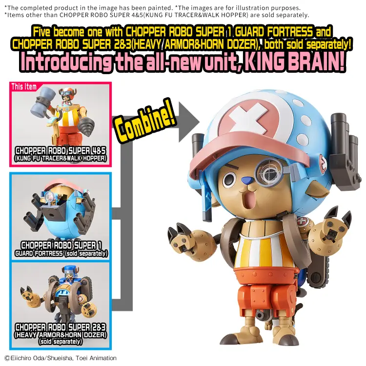 Bandai Model Kit - ONE PIECE- Chopper Robo Supper 4&5 Kung Fu ...& Walk Hopper -Model Kit