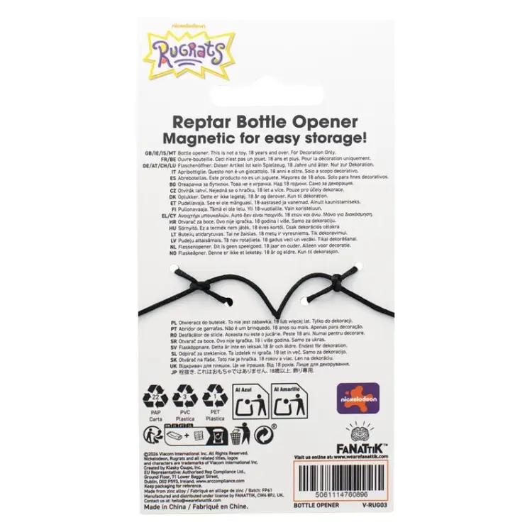Fanattik - RUGRATS - Reptar "35th Anniversary" - Limited Edition Bottle Opener
