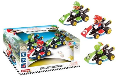 Carrera - MARIO KART - Mario, Luigi, Yoshi - Multipack 3 Cars Pull Back Action