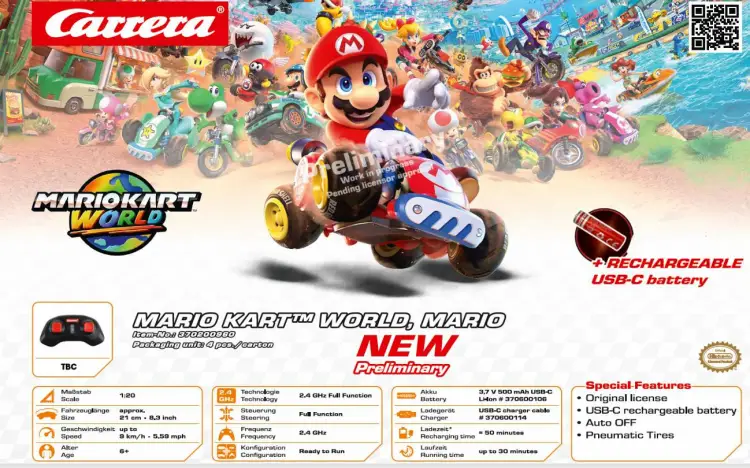 Carrera - MARIO KART WORLD - Mario - RC 1/20 21cm