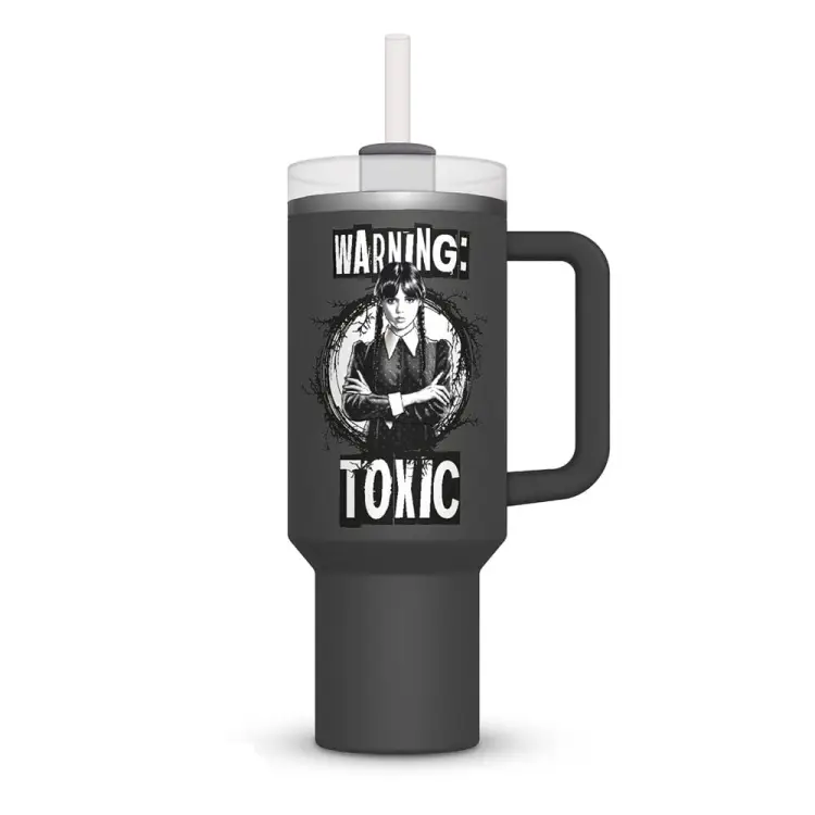 Metalowy Kubek ze słomką podróżny Wednesday - 1130 ml