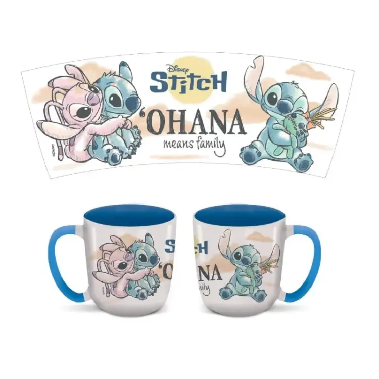 Niebieski Kubek STITCH & ANGEL - Ohana 384 ml