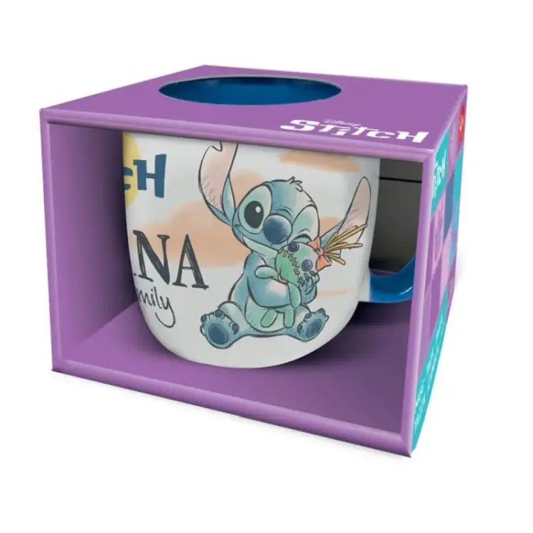 Niebieski Kubek STITCH & ANGEL - Ohana 384 ml
