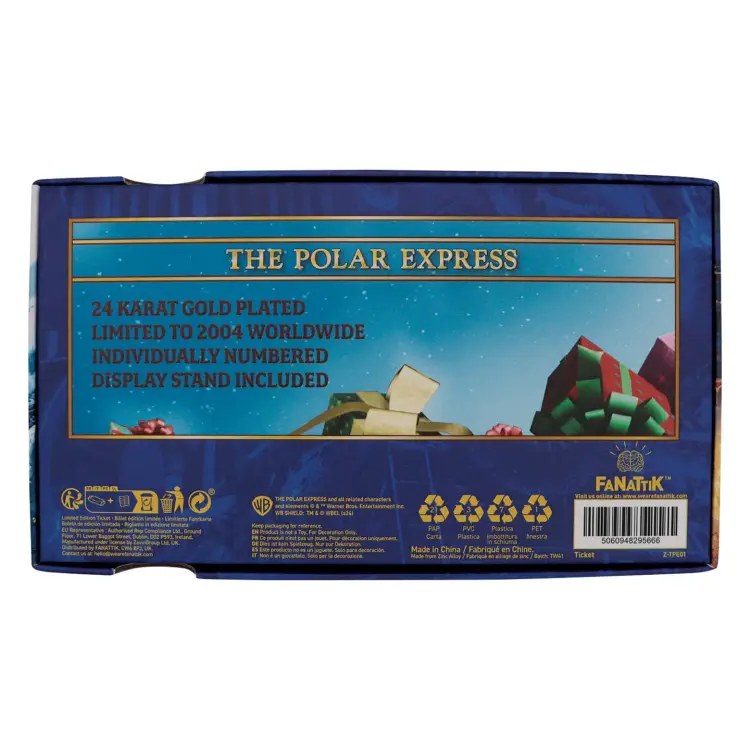 Fanattik - THE POLAR EXPRESS - 24k Gold Plated Train Ticket