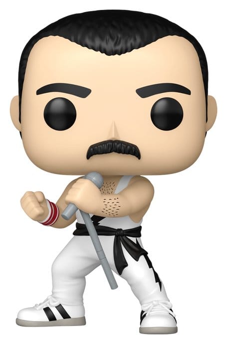 Funko - Queen POP! Rocks Vinyl Figure Freddie Mercury (white singlet) 9 cm