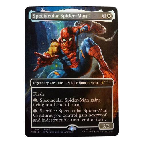 Marvel Legends - MAGIC THE GATHERING Battle-Damaged Spider-Man (plus Exclusive Foil Card) 15 cm