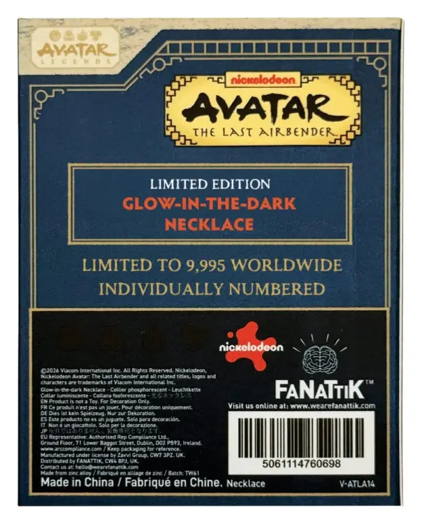 FaNaTtik Avatar: The Last Airbender - Limited Edition Glow-in-the-Dark Elements Naszyjnik