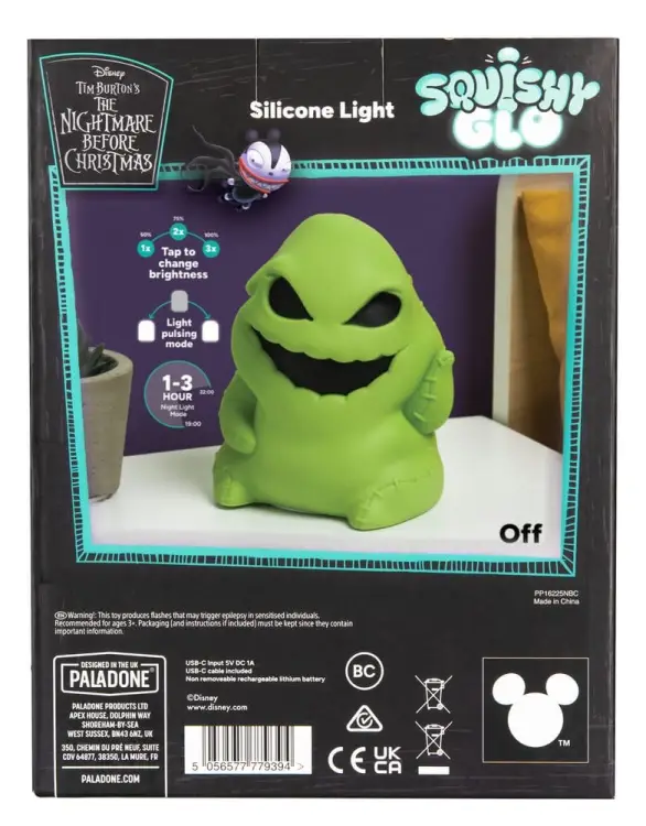 Paladone Products Nightmare Before Christmas - Oogie Boogie - SquishyGlo Silicon Light Rechargeable