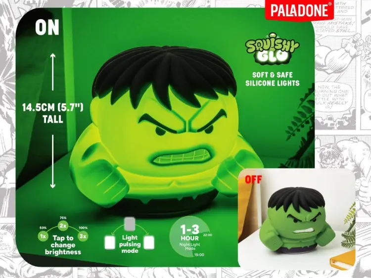 Paladone Products Marvel Universe - Hulk - SquishyGlo Silicon Light Rechargeable
