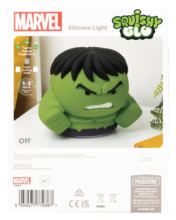 Paladone Products Marvel Universe - Hulk - SquishyGlo Silicon Light Rechargeable