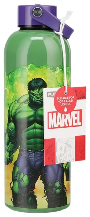 Paladone Products Marvel Universe - Hulk - Metal Water Bottle with Carry Loop