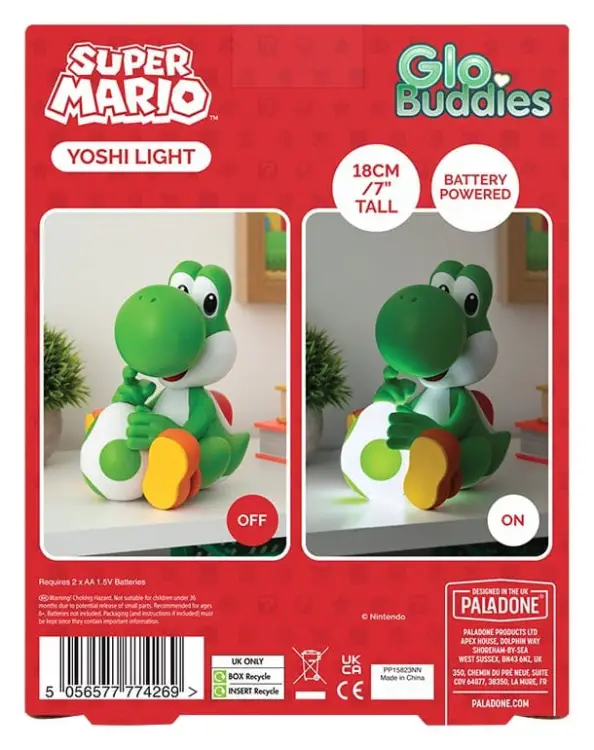 Paladone Products Super Mario - Yoshi - GloBuddies Light