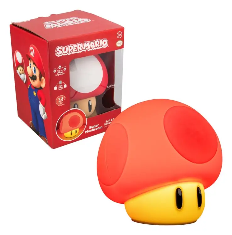 Paladone Products Super Mario - Super Mushroom - SquishyGlo Silicon Light