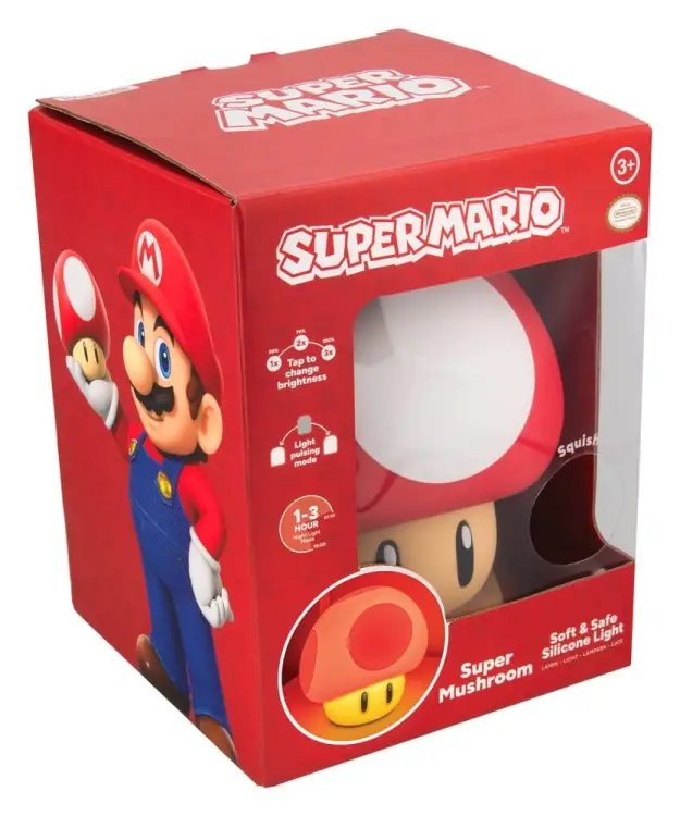 Paladone Products Super Mario - Super Mushroom - SquishyGlo Silicon Light