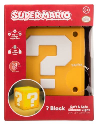 Paladone Products Super Mario - Question Block - SquishyGlo Silicon Light Rechargeable