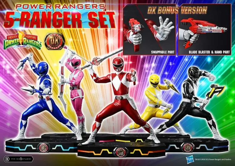 Prime 1 Studio Mighty Morphin Power Rangers Premium Masterline Figurki 1/4 Deluxe Bonus - Zestaw 5 postaci 62 cm