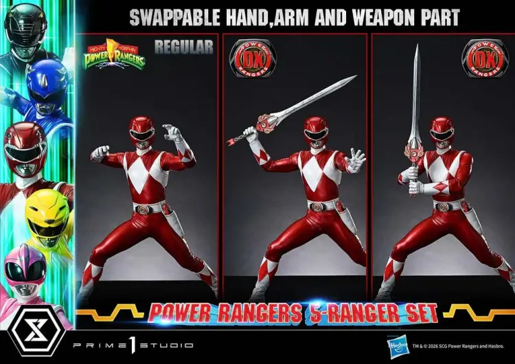 Prime 1 Studio Mighty Morphin Power Rangers - Zestaw 5 Figurek Premium Masterline Deluxe 1/4 62 cm