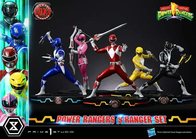 Prime 1 Studio Mighty Morphin Power Rangers - Zestaw 5 Figurek Premium Masterline Deluxe 1/4 62 cm