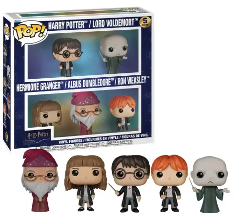 Funko POP! Harry Potter - Zestaw 5-pack: Harry Potter, Lord Voldemort, Albus Dumbledore, Hermiona Granger, Ron Weasley