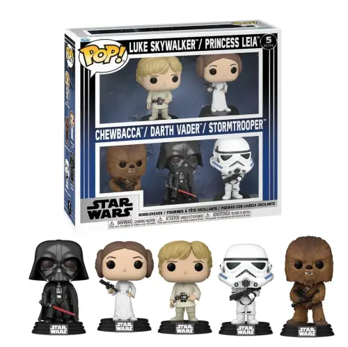 Funko POP! Star Wars - Zestaw 5-pack: Darth Vader, Luke Skywalker, Princess Leia, Chewbacca, Stormtrooper #5