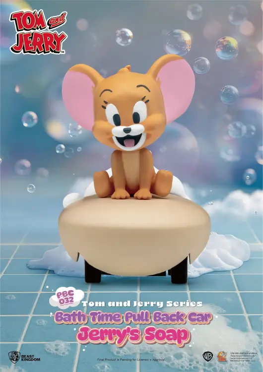 TOM AND JERRY - Bath Time Pull Black Car - Zestaw 6 figurek. Pudełko zaślepiające 5cm