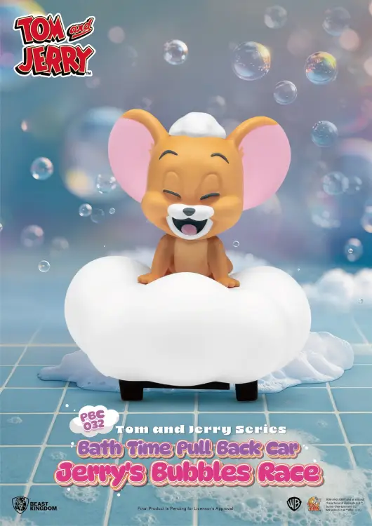TOM AND JERRY - Bath Time Pull Black Car - Zestaw 6 figurek. Pudełko zaślepiające 5cm