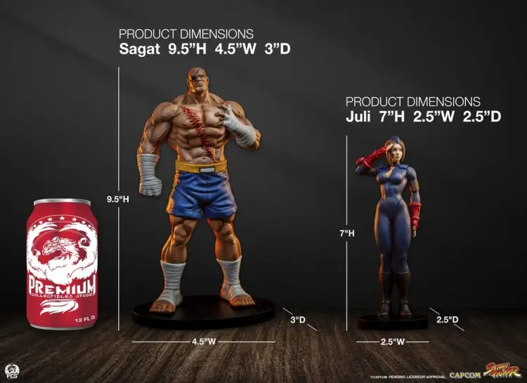 Premium Collectibles Studio Street Fighter - Sagat & Juli - Street Jam Statue Set 1/10 #24cm