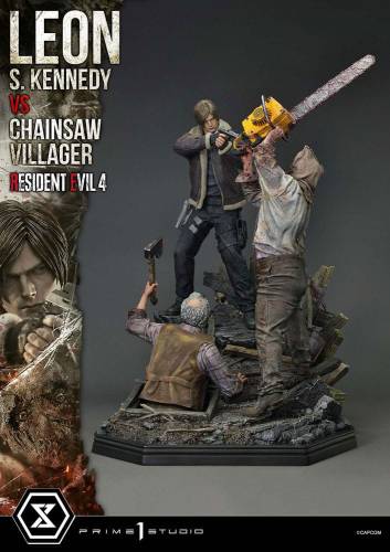 Prime 1 Studio Resident Evil 4 Ultimate Premium Masterline Series - Leon S. Kennedy vs. Chainsaw Man Bonus Ver. 1/4 76 cm