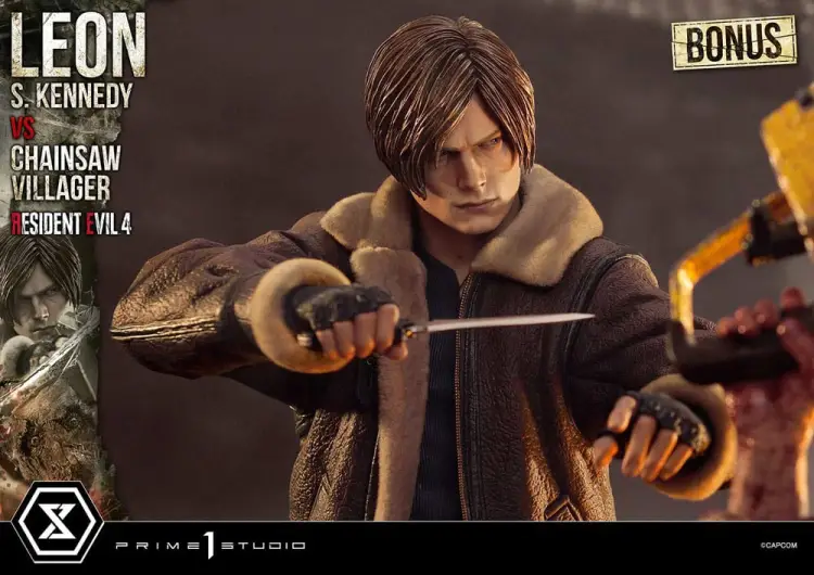 Prime 1 Studio Resident Evil 4 Ultimate Premium Masterline Series - Leon S. Kennedy vs. Chainsaw Man Bonus Ver. 1/4 76 cm