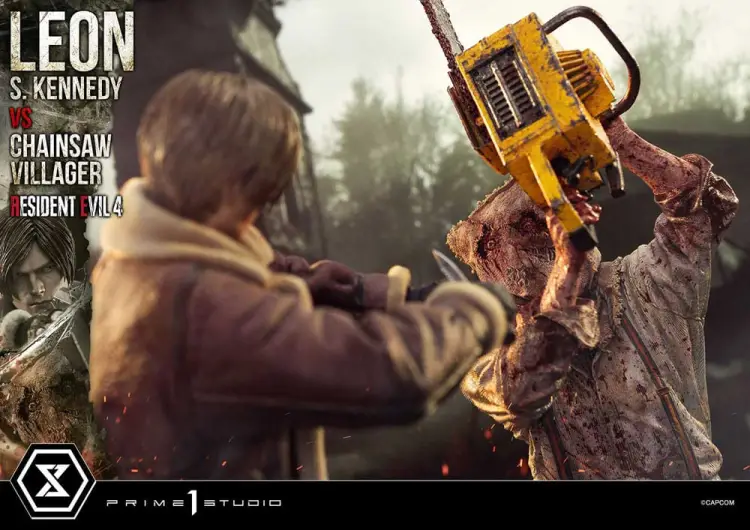 Prime 1 Studio Resident Evil 4 Ultimate Premium Masterline Series - Leon S. Kennedy vs. Chainsaw Man Bonus Ver. 1/4 76 cm