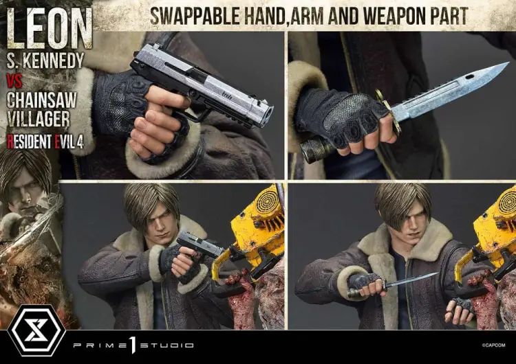 Prime 1 Studio Resident Evil 4 Ultimate Premium Masterline Series - Leon S. Kennedy vs. Chainsaw Man Bonus Ver. 1/4 76 cm