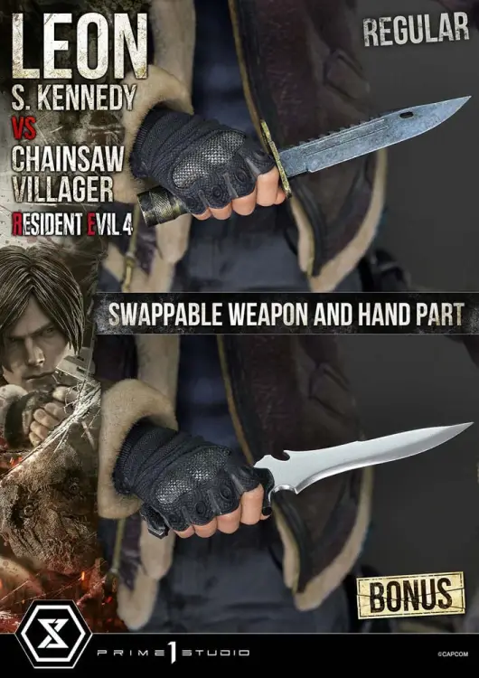 Prime 1 Studio Resident Evil 4 Ultimate Premium Masterline Series - Leon S. Kennedy vs. Chainsaw Man Bonus Ver. 1/4 76 cm