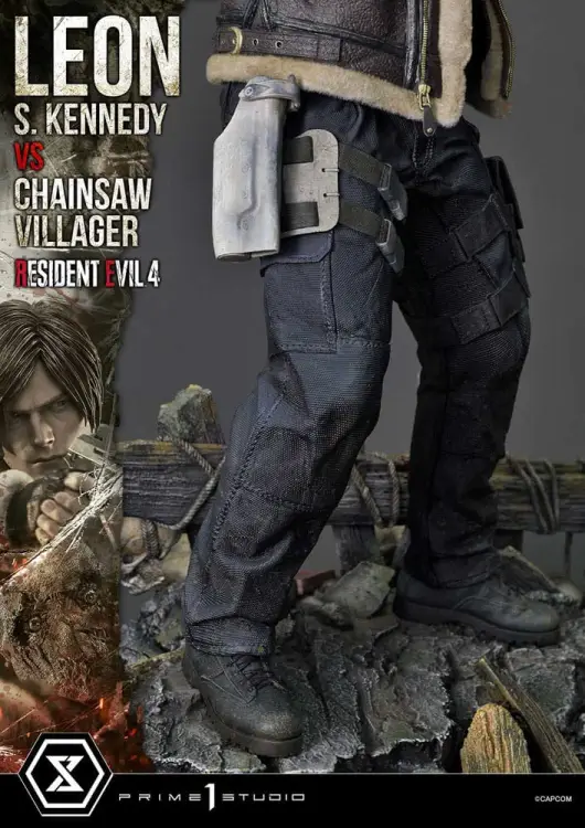Prime 1 Studio Resident Evil 4 - Leon S. Kennedy vs. Chainsaw Villager - Ultimate Premium Masterline Statue 1/4 Scale