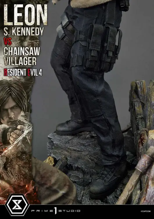 Prime 1 Studio Resident Evil 4 - Leon S. Kennedy vs. Chainsaw Villager - Ultimate Premium Masterline Statue 1/4 Scale