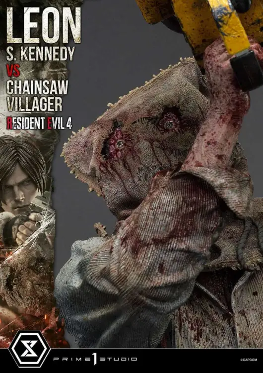 Prime 1 Studio Resident Evil 4 - Leon S. Kennedy vs. Chainsaw Villager - Ultimate Premium Masterline Statue 1/4 Scale