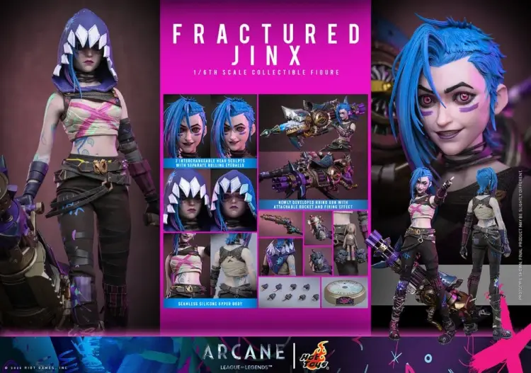 Hot Toys Arcane - Jinx Fractured 1/6 - Figurka Kolekcjonerska 28 cm