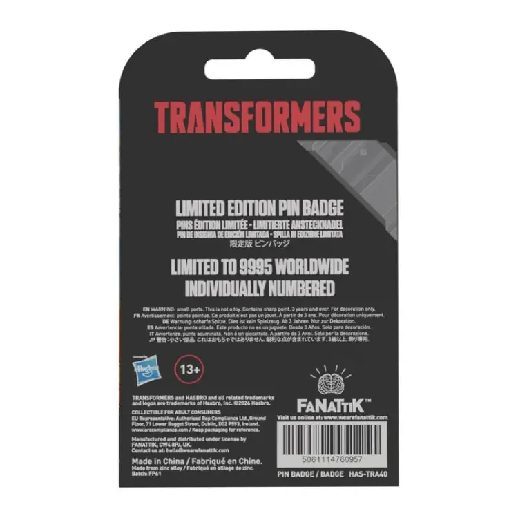 Fanattik - Transformers: The Movie - 40th Anniversary - Limited Edition Pin